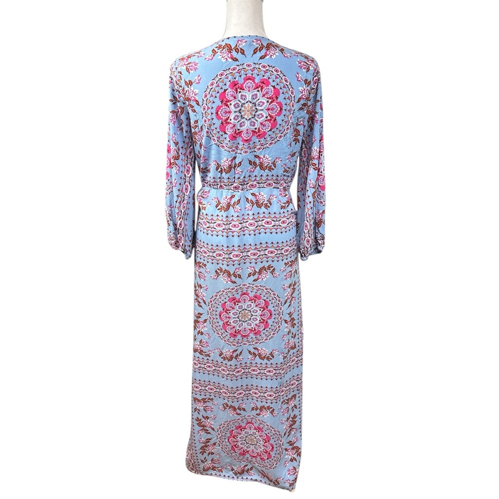 Entro Women’s Long Sleeve Bohemian Festival Vibes Button Down Maxi Dress Size L - Picture 4 of 9